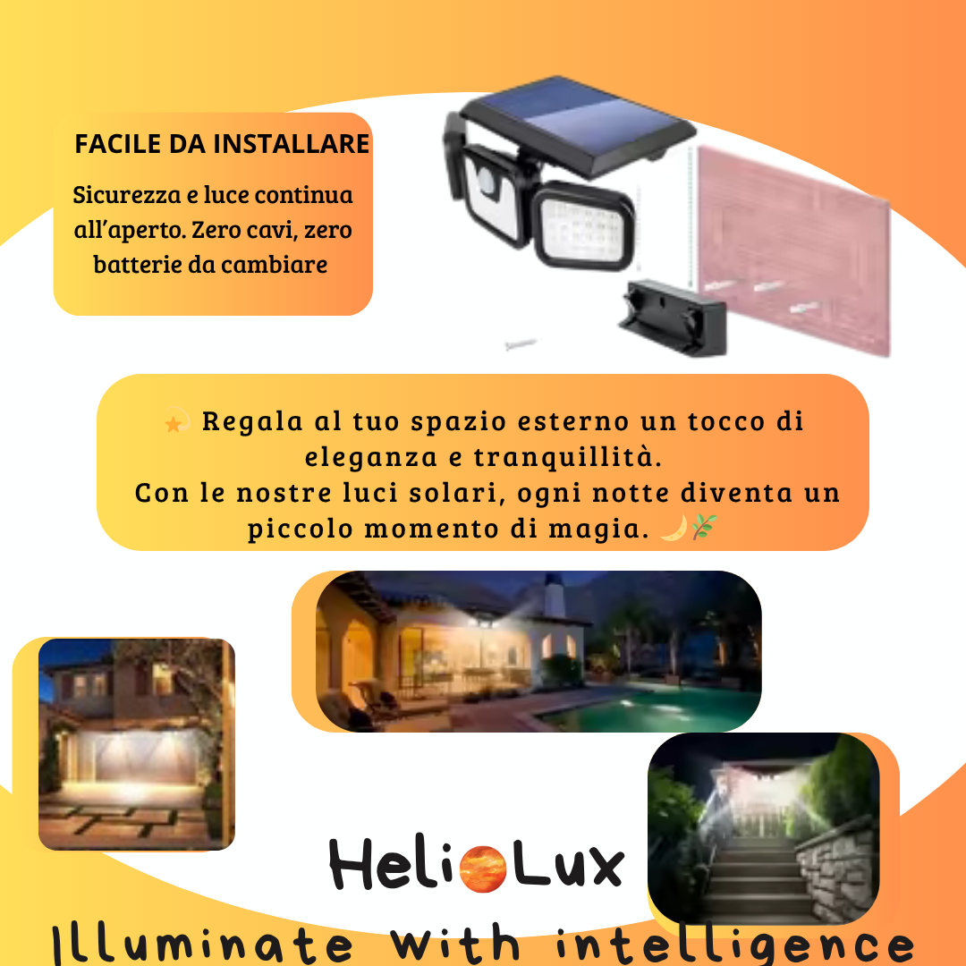 Luci Led per esterno ricarica solare - Helio Lux™